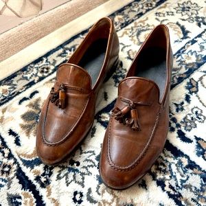 FRYE Men's Aiden Leather Tassel Loafer, Brown, 8.5